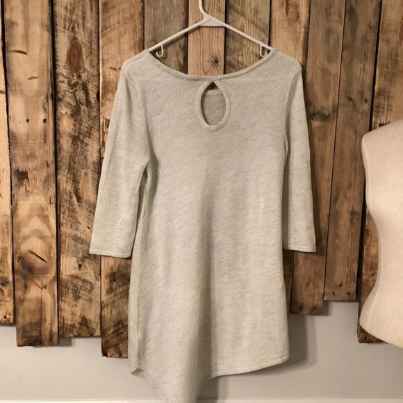 White House Black Market Silver and White Sparkle Asymmetrical Keyhole Dress - Picture 5 of 14